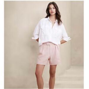 Banana Republic linen blend trousers shorts. Light pink/sand 6 NWOT
